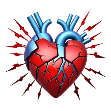 bloody broken heart for cyberpunk augmented reality overlay holographic sticker