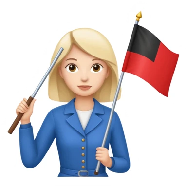 flat Flag holder woman sticker