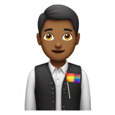 A gay person with lgbt flag sticker