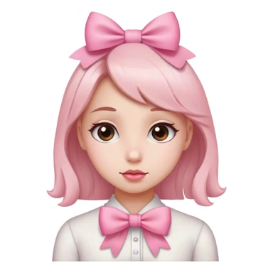 Girl with pink bow  sticker