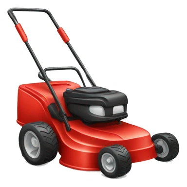 Red lawn mower sticker
