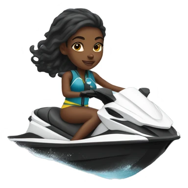Black girl on a jet ski  sticker