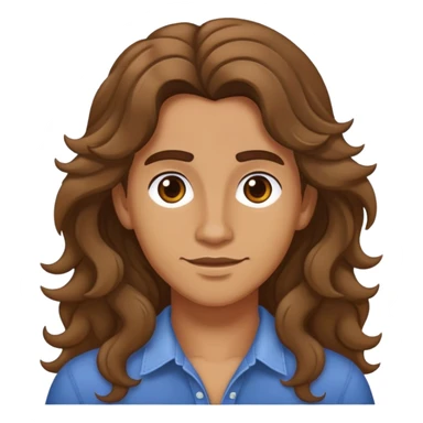 brown masc lesbian with long wavy hair sticker