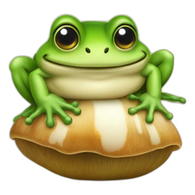 Une grenouille mignonne sur un champignon sticker
