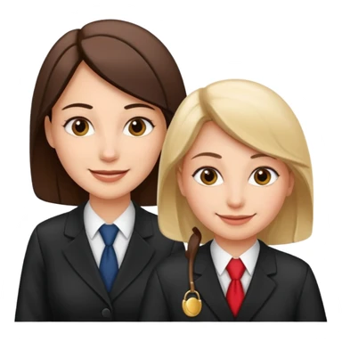 
female lawyer helping a man sticker