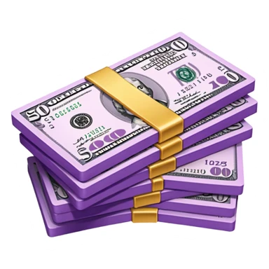 billetes en 3d morados en png sticker