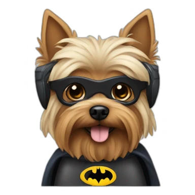 Dog male Yorkshire with Batman Costume sticker