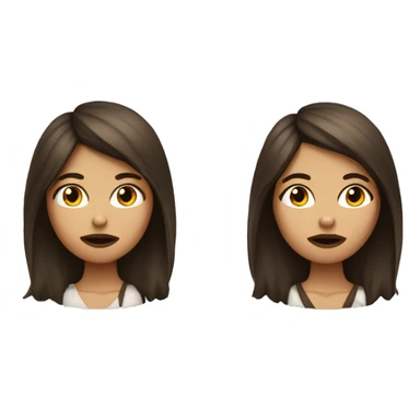 brunette girl with scar under lips chin sitting sticker