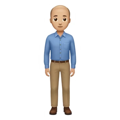 man mid 30's shirt and trousers balding hairline standing sticker