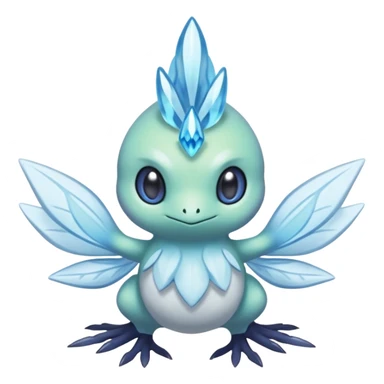 elemental icy floral ethereal glacial Axew-Rufflet-Brionne-Celebi-Pokémon-Fakémon-hybrid-creature sticker