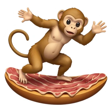 Monkey surfing on meat sticker
