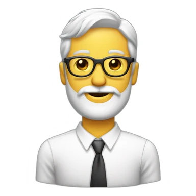 cara de hombre blanco con barba y gafas sorprendido sticker