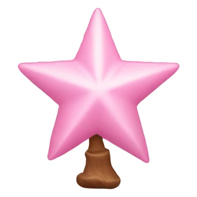 Baby pink Christmas tree star sticker