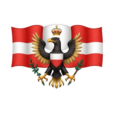 Austrian Empire flag with gold trim sticker