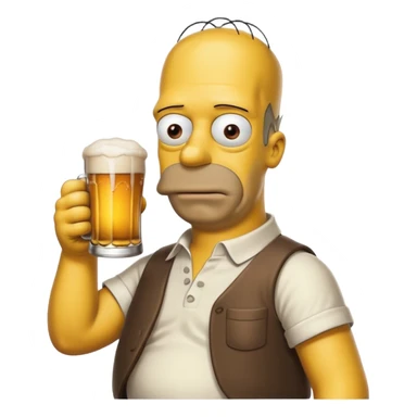 homer simpson with a beer sticker