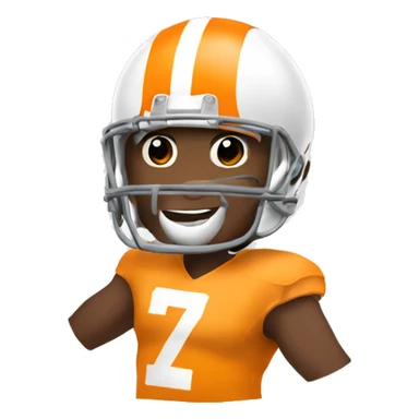 Tennessee volunteer football player with jersey and helmet sticker
