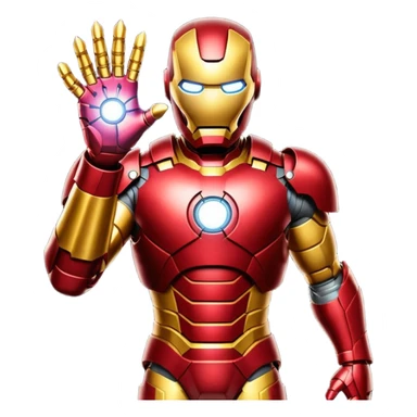 create an ironman with the infinity gauntlet emoji sticker