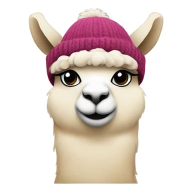 Alpaca wearing wooly hat sticker