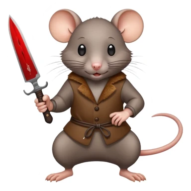 Rat with knife  sticker
