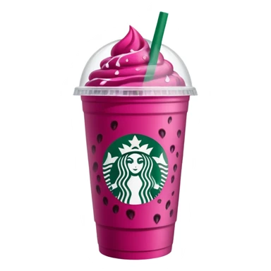 Starbucks dark pink dragonfruit refresher. lid. starbucks logo. sticker