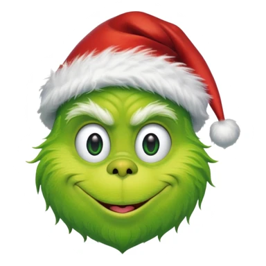 the grinch wearing a Santa hat sticker
