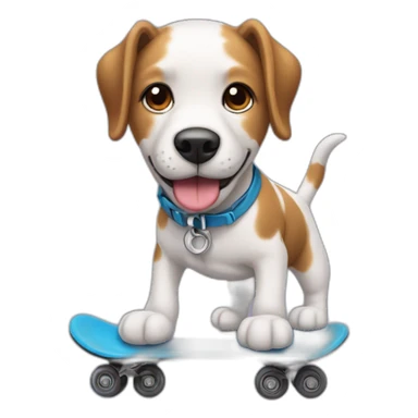 Un perro montado en patines sticker