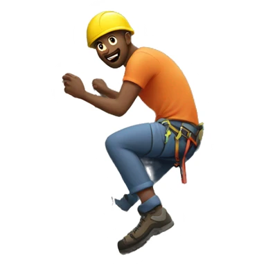 man climbing mountain sticker