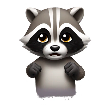 Angry racoon with his fist up sticker