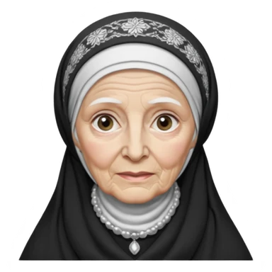 orthodox jewish woman with tichel kercheif circa. 1890 make into greyscale elderly sticker