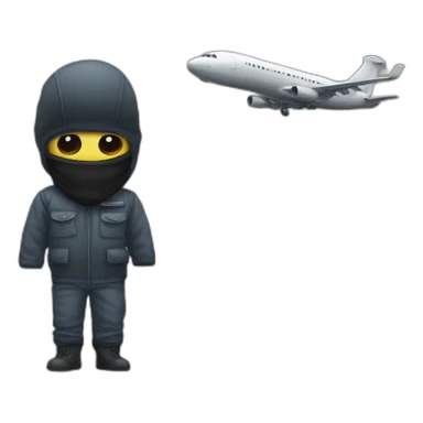 Balaclava Guy and plane towers sticker
