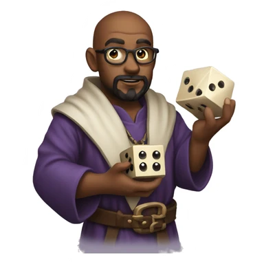 Dungeon master with dice sticker