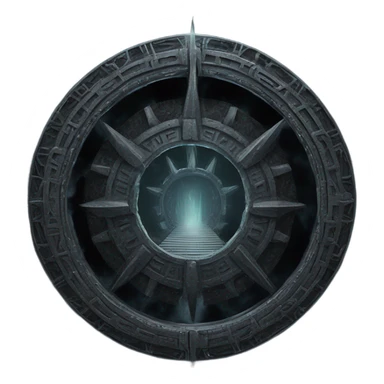 stargate in black metal, open tunnel sticker