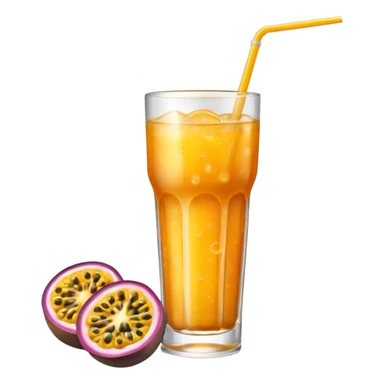 passionfruit & mango soft drink in glass sticker