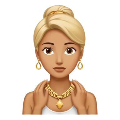 women with her hands crossed on her neck sticker