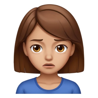 Disgusted emoji girl with brown hair sticker