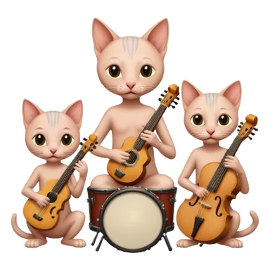 Hairless cat trio music band sticker