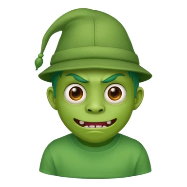 monster with green hat and t shirt sticker