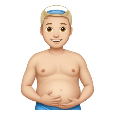 Make a man with a pregnant belly sticker