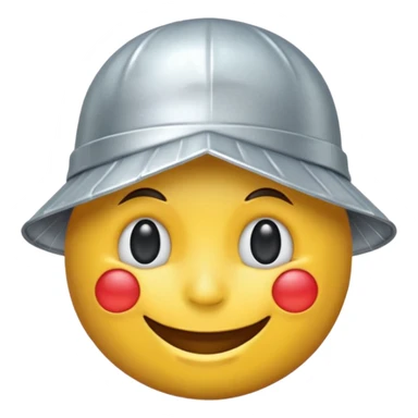 smiling emoji wearing a tinfoil hat sticker