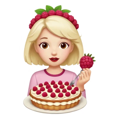 Raspberry torte human full body and legs girl with a raspberry barrette on her head sticker