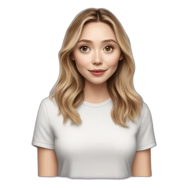 Elizabeth Olsen cartoon wearing tee sticker