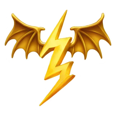 golden lightning bolt with dragon wings sticker