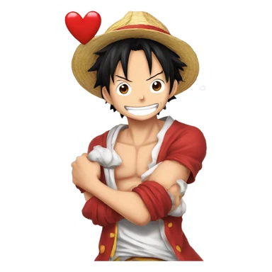 Luffy qui fait un coeur pour M sticker