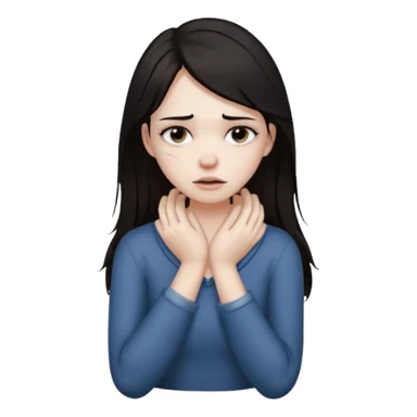 A girl choking herself  sticker