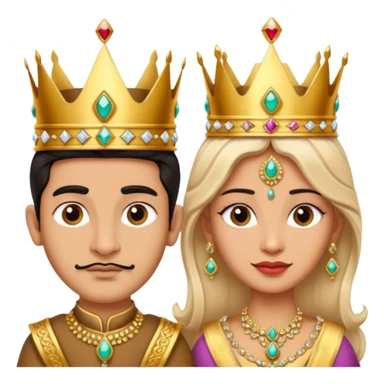 Indian king and queen with lighter skin tone sticker
