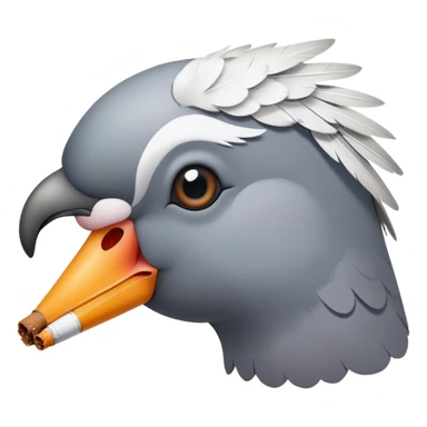 a pigeon with a cigarette in its beak sticker