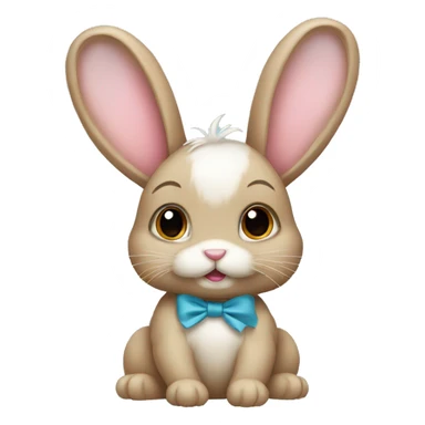 Bunny wearing a bow sticker