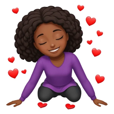 Black girl Falling to the floor in love sticker