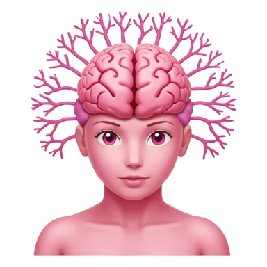 A ** pink human brain** with a energy energy beam of light thought around it s... radiating loving thoughts while it rewires itself hearts  sticker