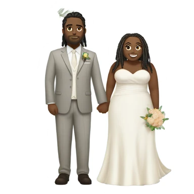 Plus size couple with locs wedding full body sticker